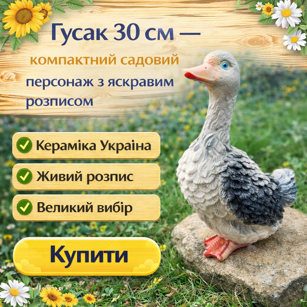 
Садова фігура Гусак 30см
